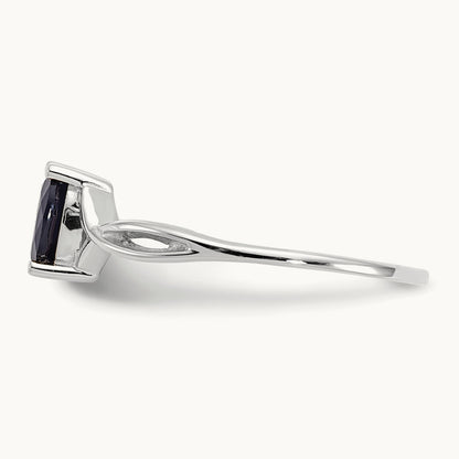 Sapphire Birthstone Ring, 14K White Gold