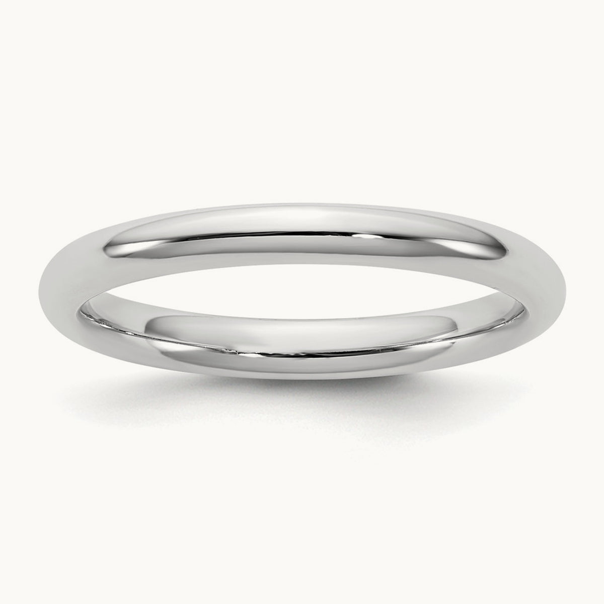 Standard Comfort Fit Band, 2.5mm, 10K White Gold