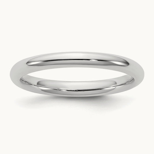 Standard Comfort Fit Band, 2.5mm, 10K White Gold