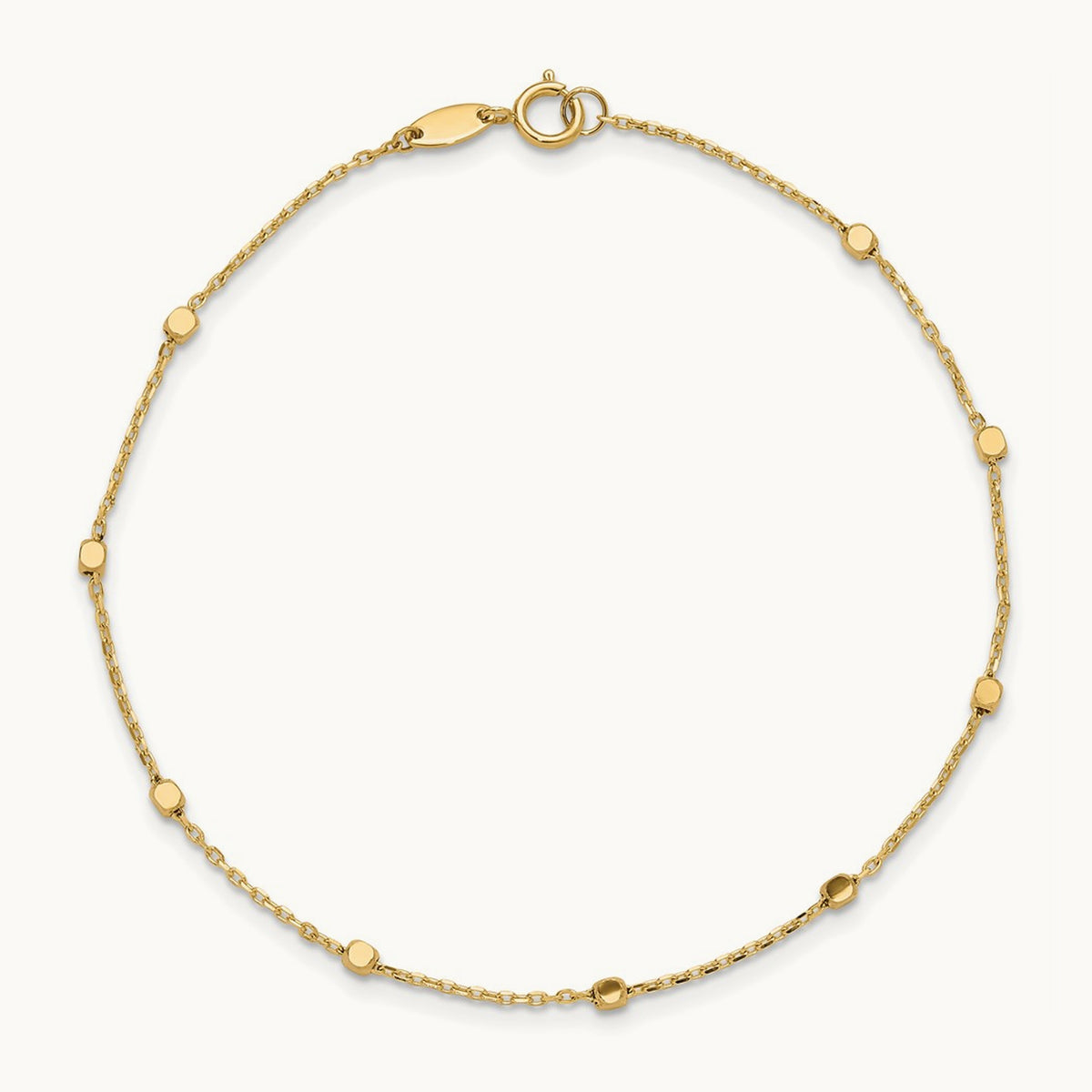 Polished Cube Stations Bracelet — 14K Yellow Gold