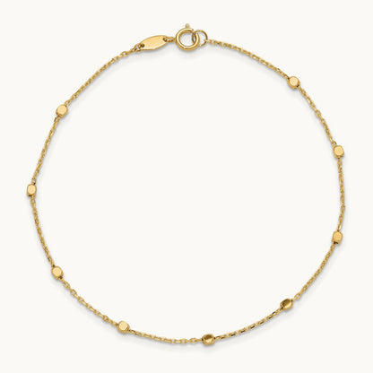 Polished Cube Stations Bracelet — 14K Yellow Gold