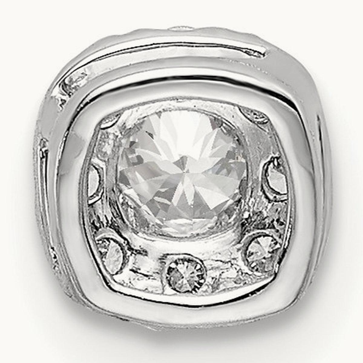 Cushion Halo Slide Pendant, 0.25-1.00 ct tw Lab-Grown Diamond — 1/4 ct, 14K White Gold