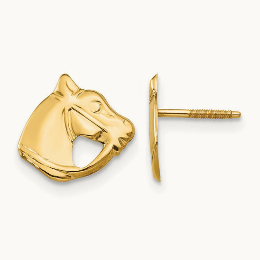 Madi K Horse Head Earrings, 14K