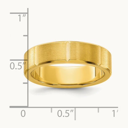 Brushed and Polished Yellow IP-plated Grooved Band — photo set