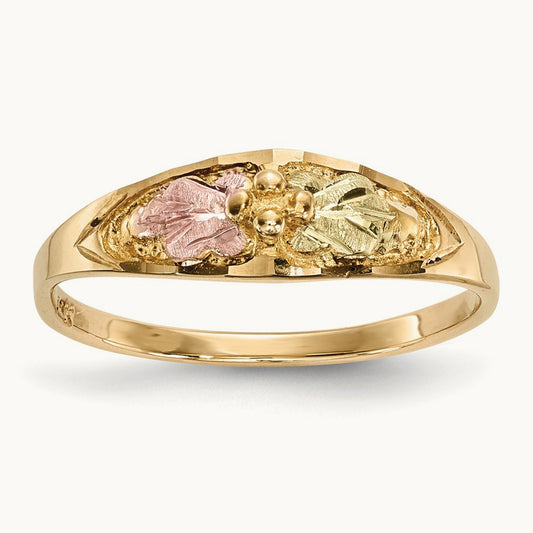 And 12k Tri-Color Black Hills Gold Ring