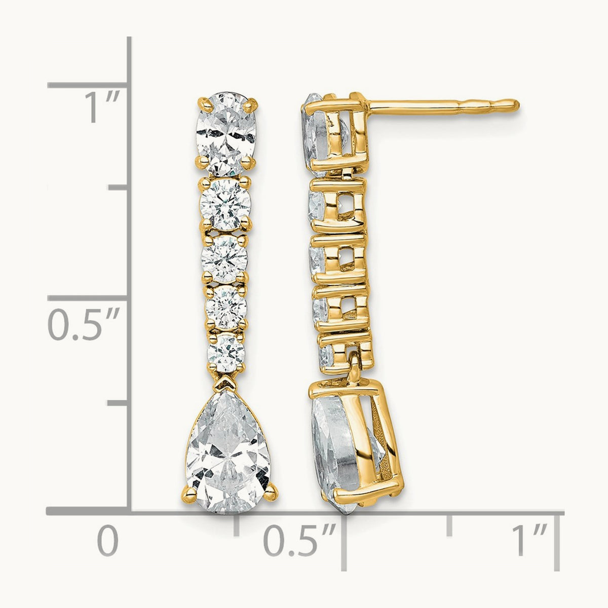 Fashion Dangle Post Earrings, 2.50 ct tw Lab-Grown Diamond — 14K Yellow Gold