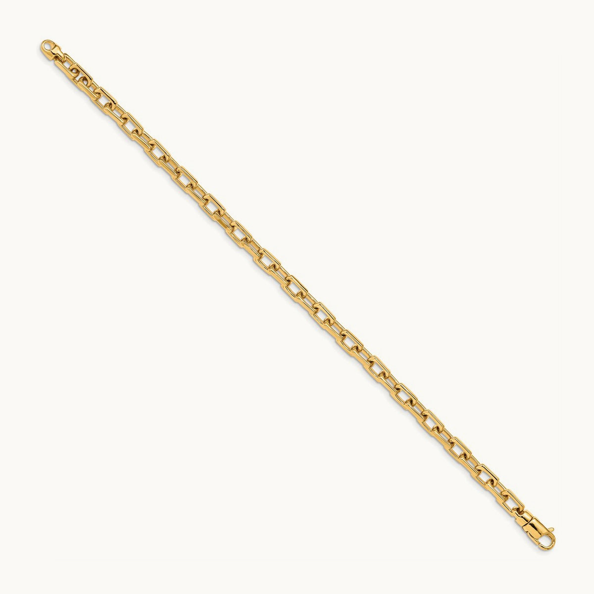 Hand-polished Fancy Link Bracelet, 5mm, 14K
