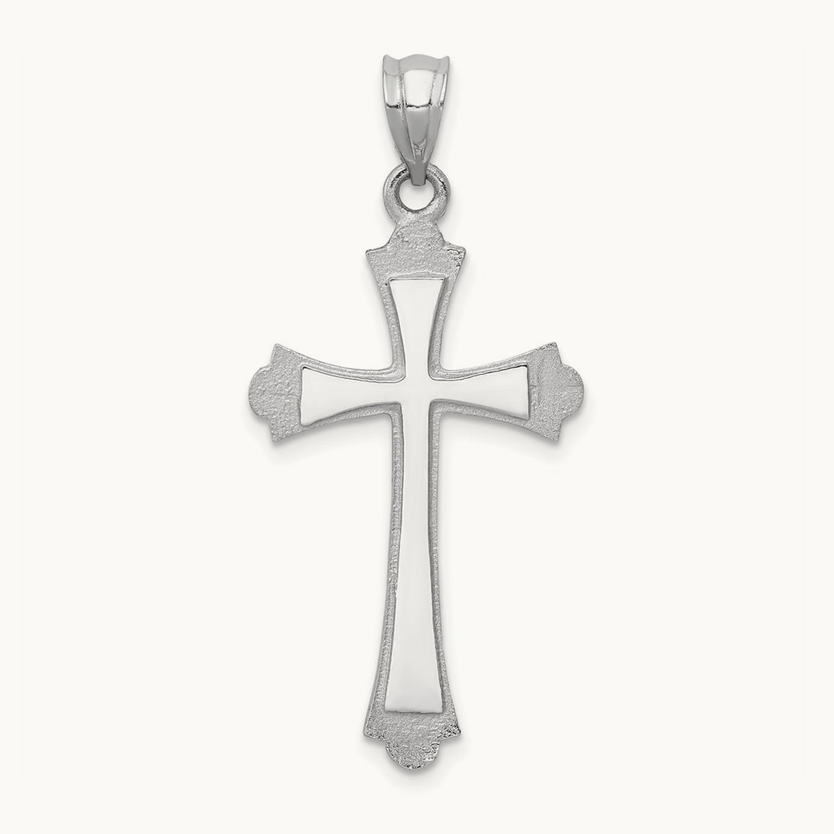 Cross Pendant, 14K White Gold