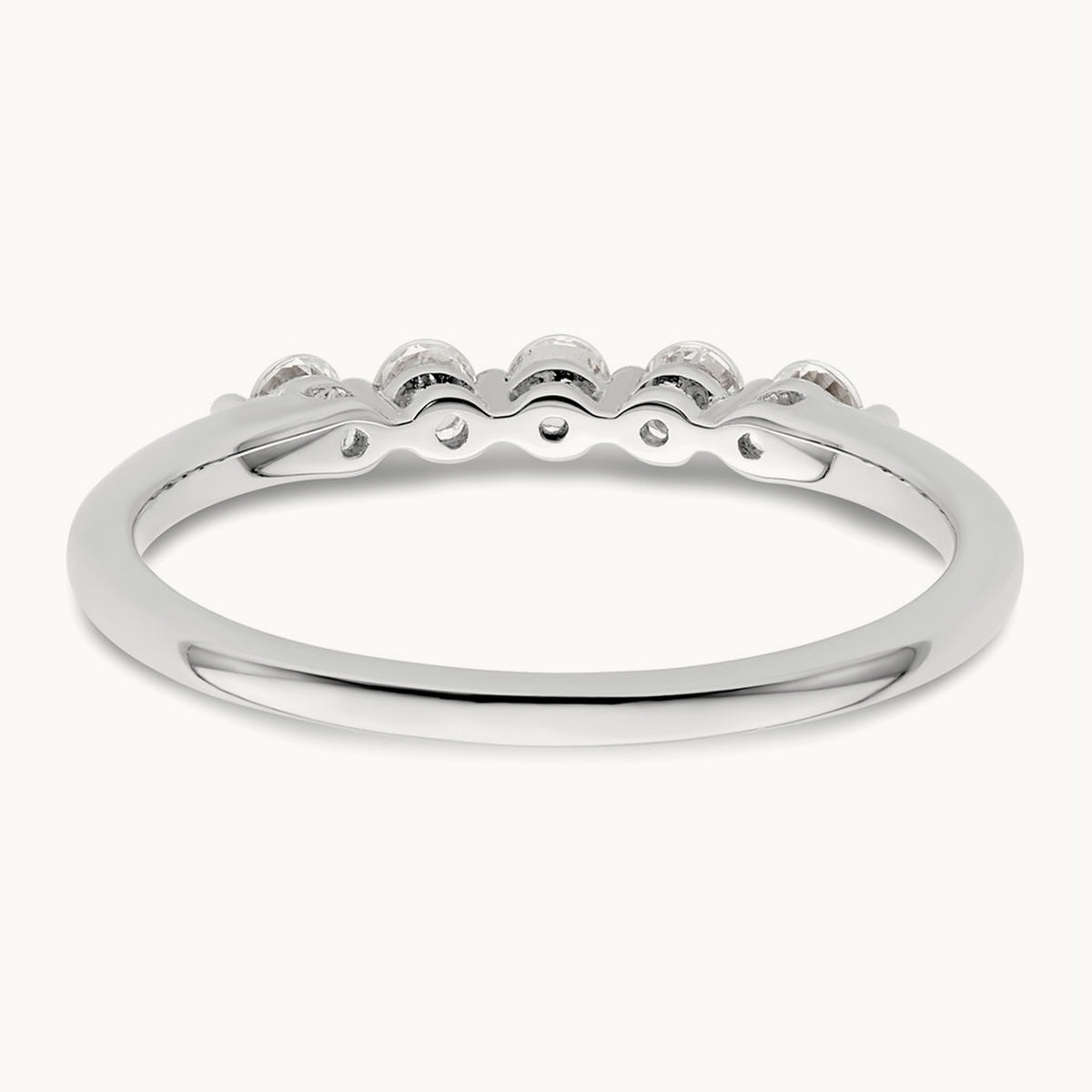 5-Stone Diamond Band, 14K White Gold