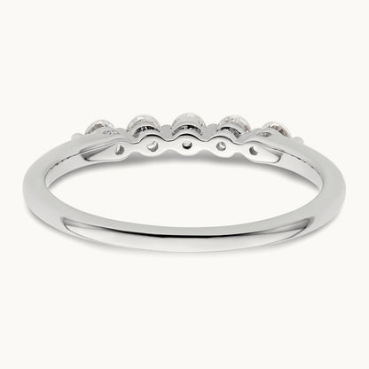 5-Stone Diamond Band, 14K White Gold