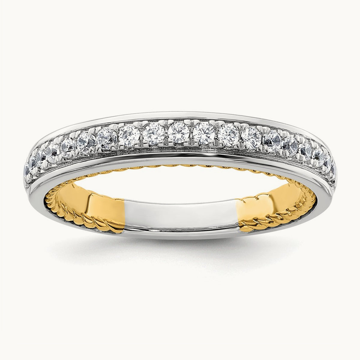Diamond Wedding Band, 14K Two-tone