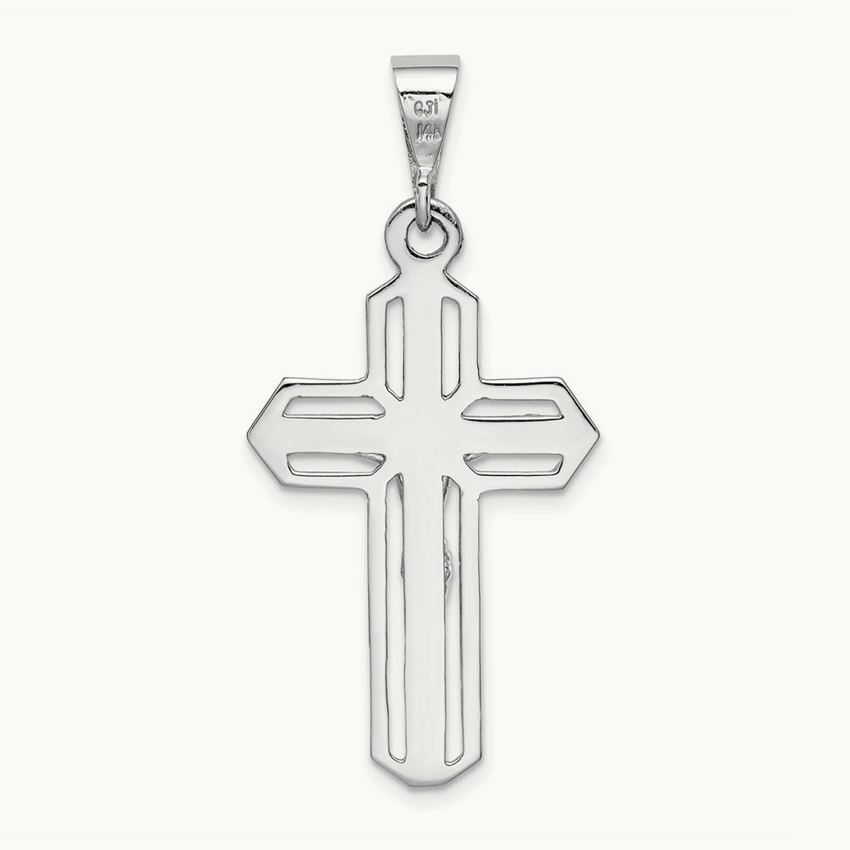 Crucifix Pendant, 14K White Gold