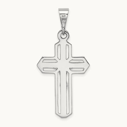 Crucifix Pendant, 14K White Gold