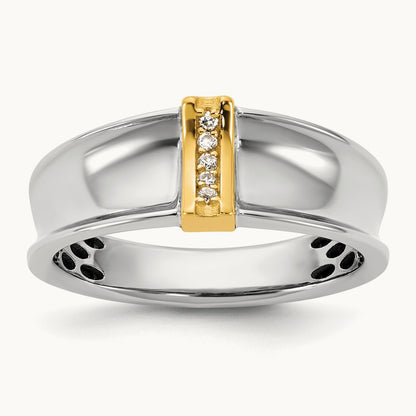 14ktt IB Goodman Mens Polished 5-Stone Diamond Ring Mounting