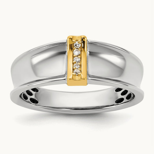 14ktt IB Goodman Mens Polished Complete 5-Stone 1/20ct Diamond Ring