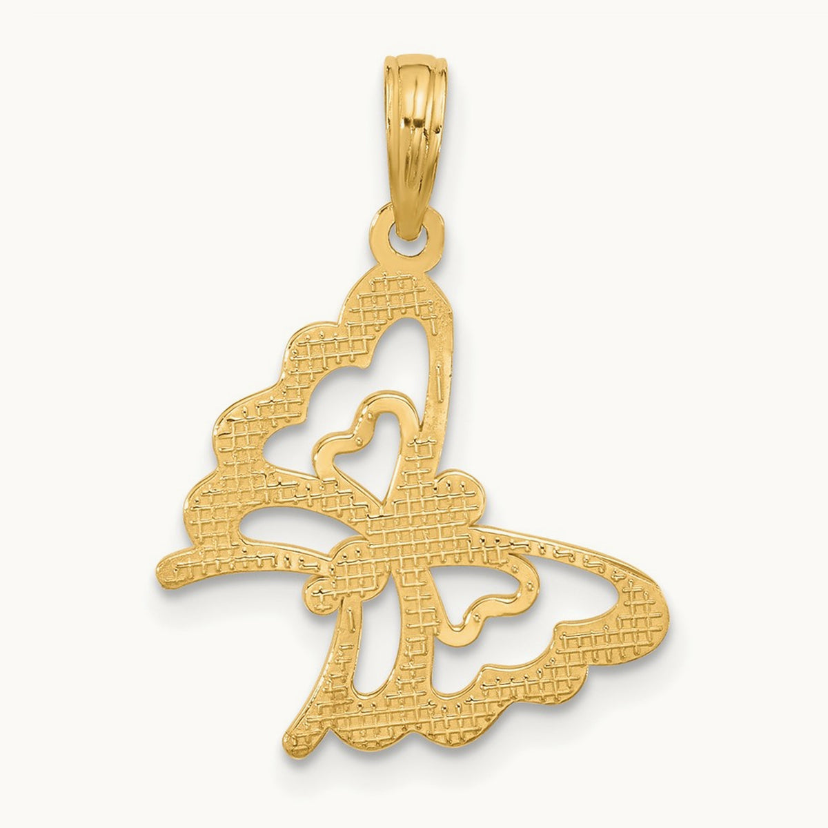 Polished Fancy Butterfly Charm, 14K