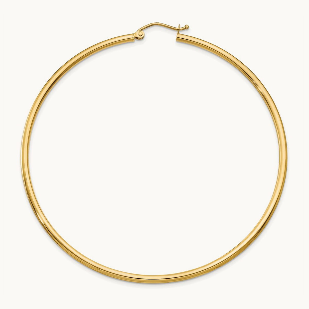 Single 14k Polished 2x65mm Lightweight Tube Hoop Earring
