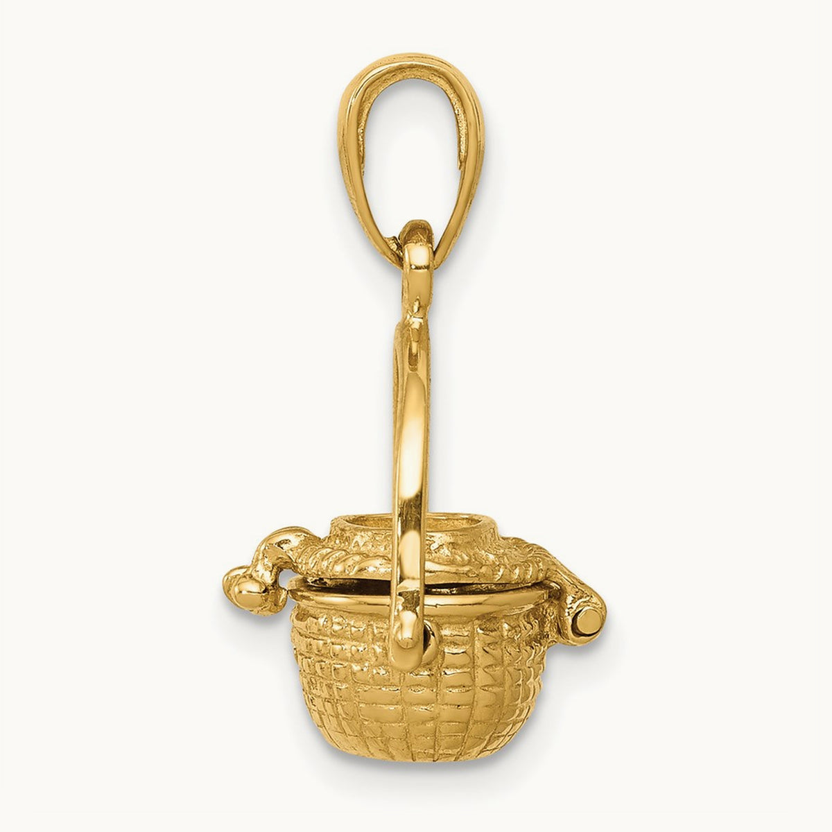 3-D Nantucket Basket Pendant, 14K