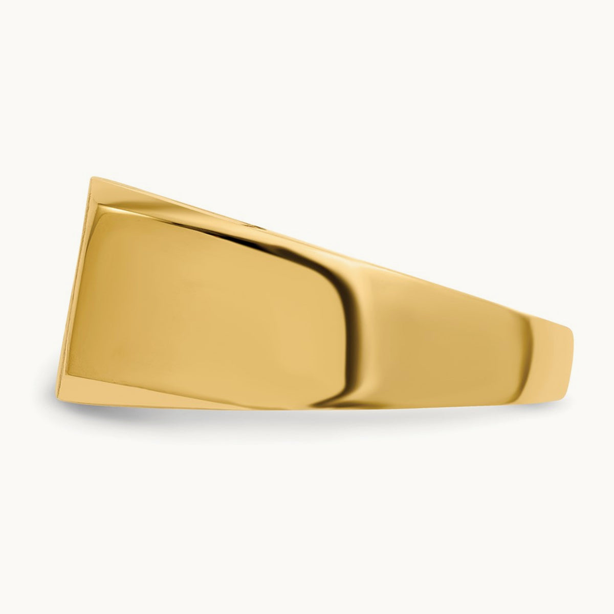 15.0x10. Closed Back Mens Signet Ring, 0mm, 14K