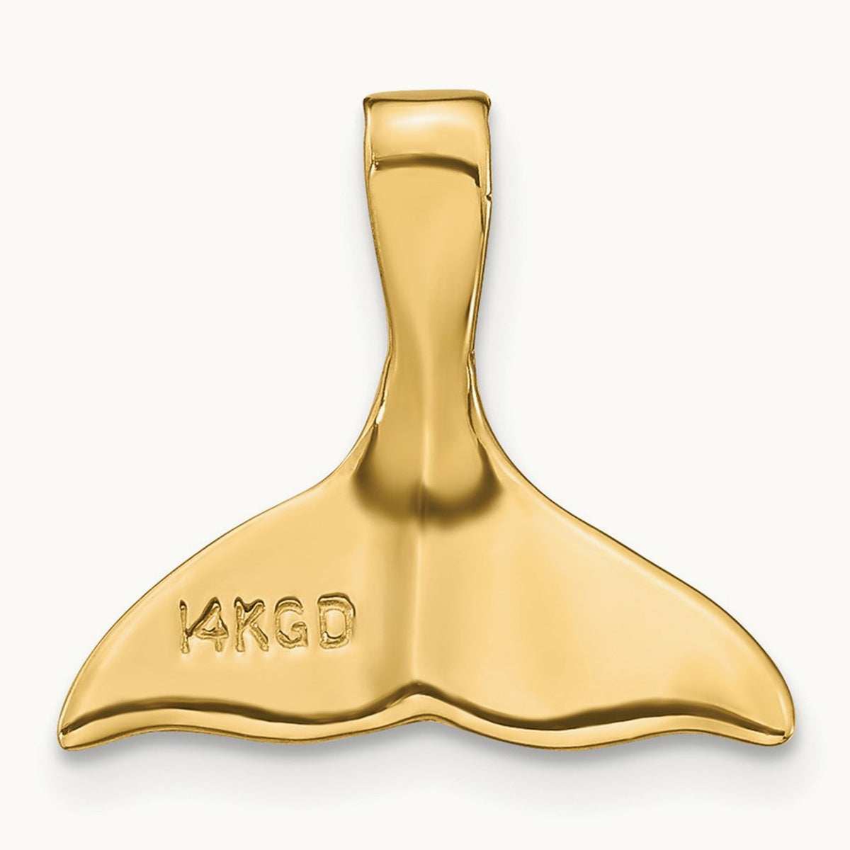 3-D Polished Whale Tail Slide, 14K