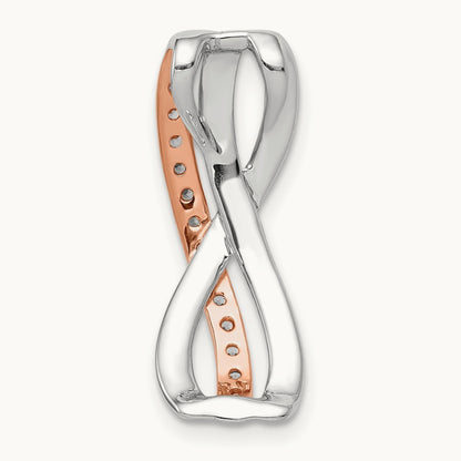 1/5ct. Diamond Fancy Twisted Chain Slide, 14K Rose with White Gold