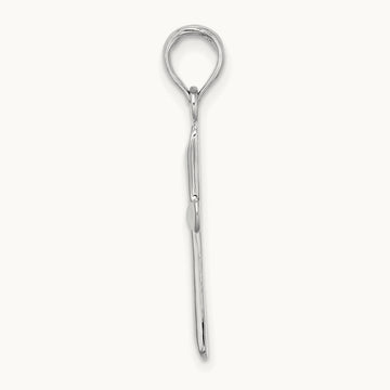 Polished Beveled Tip Cross Charm, 14K White Gold