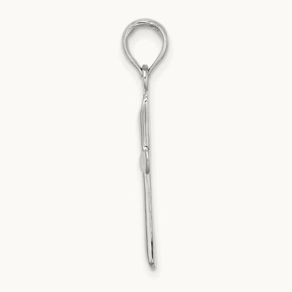 Polished Beveled Tip Cross Charm, 14K White Gold