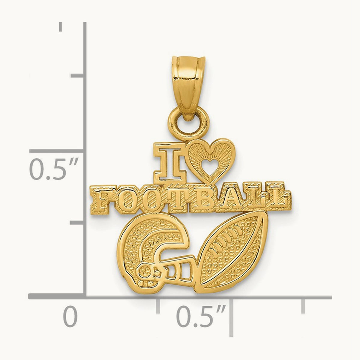 I HEART FOOTBALL Charm, 14K