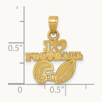 I HEART FOOTBALL Charm, 14K