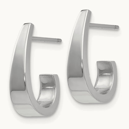 Polished J-Hoop Post Earrings — photo set