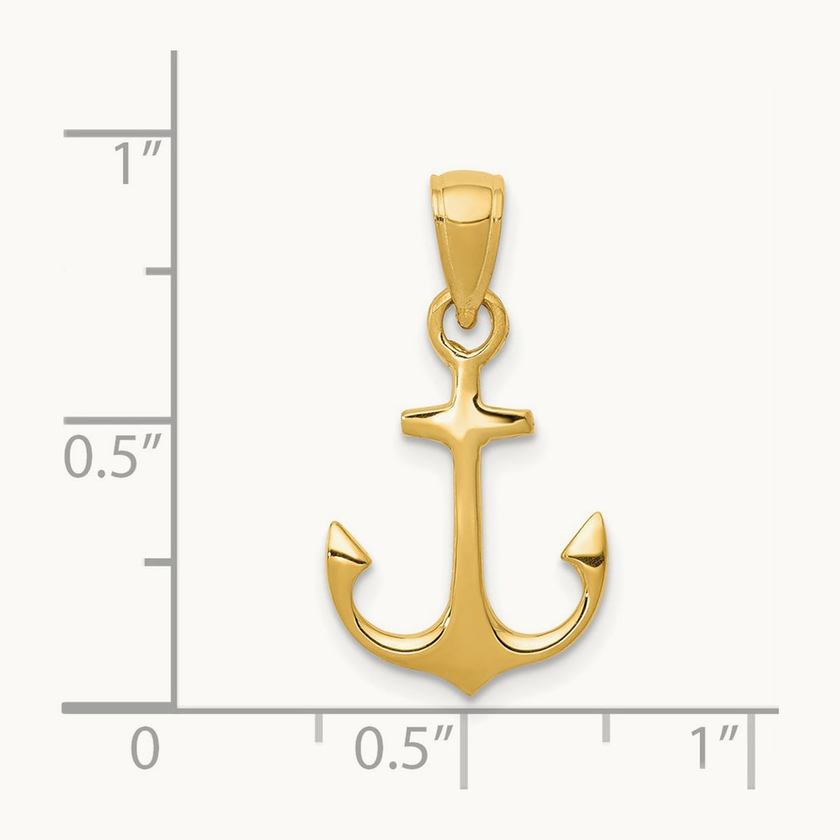 Anchor Pendant — 14K Yellow Gold