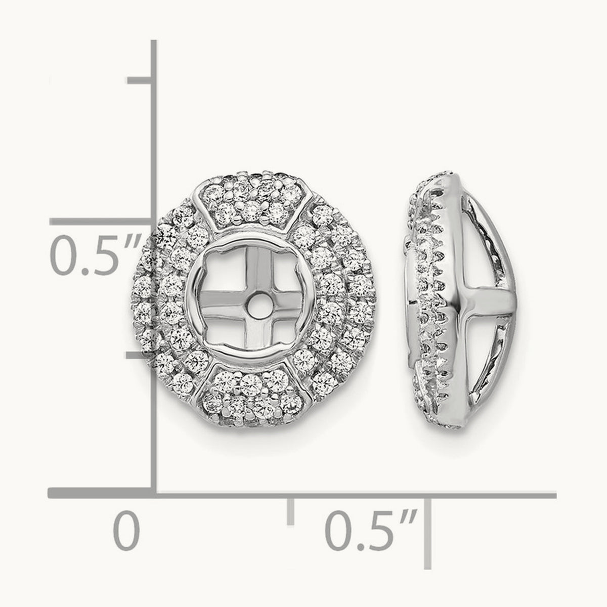 Round Earring Jacket, 0.50 ct tw Lab-Grown Diamond