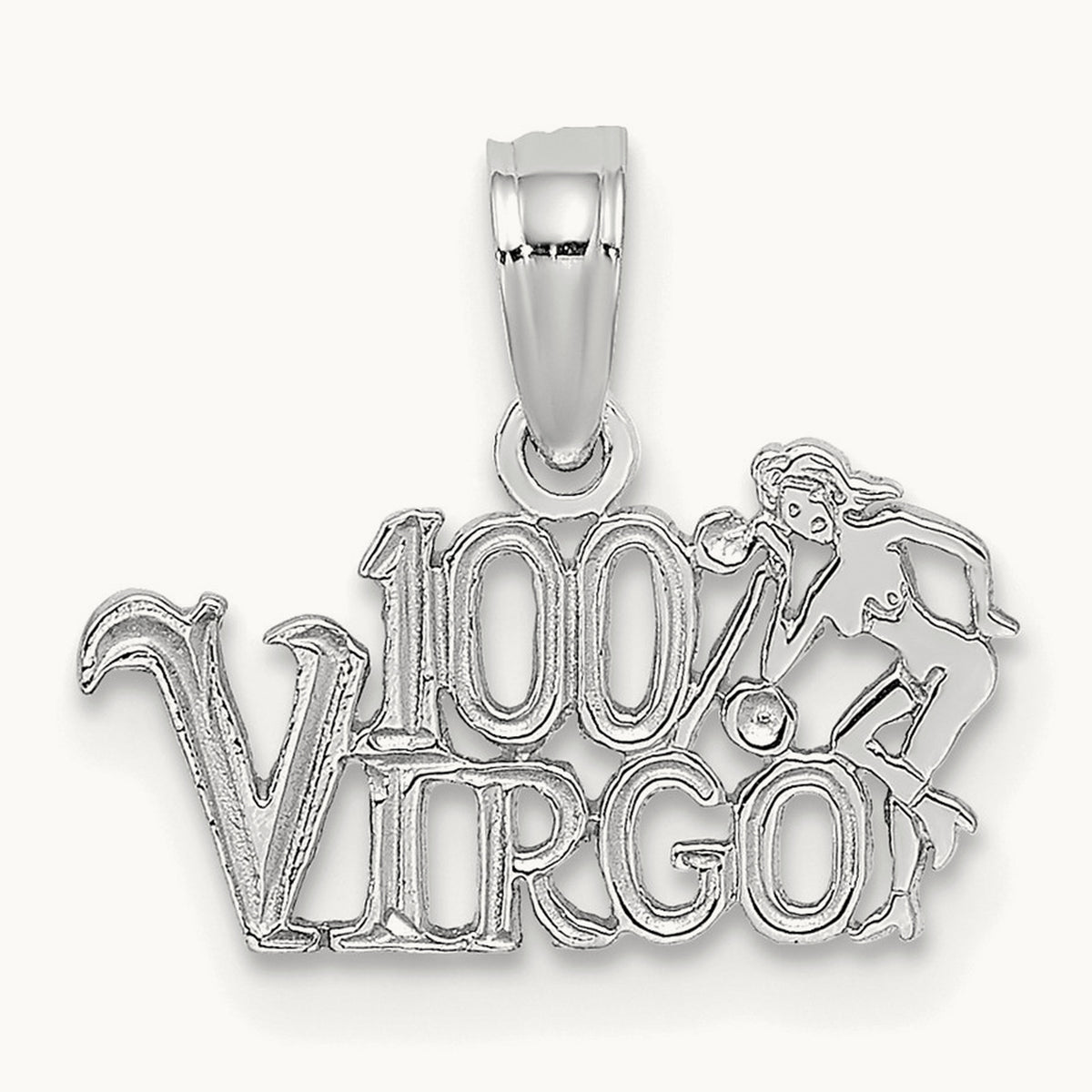 100% VIRGO Zodiac Charm — 14K White Gold