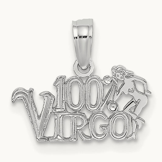 100% VIRGO Zodiac Charm — 14K White Gold