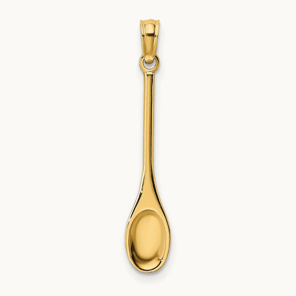 Polished 3-D Spoon Charm, 14K