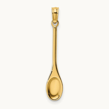 Polished 3-D Spoon Charm, 14K