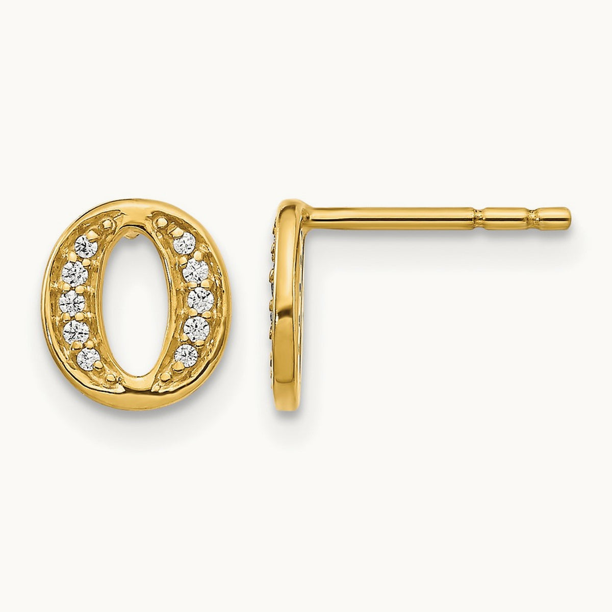 Diamond Earrings — 14K Yellow Gold, 8mm, O