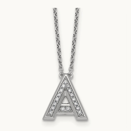 Initial A Necklace, 0.15 ct tw Lab-Grown Diamond