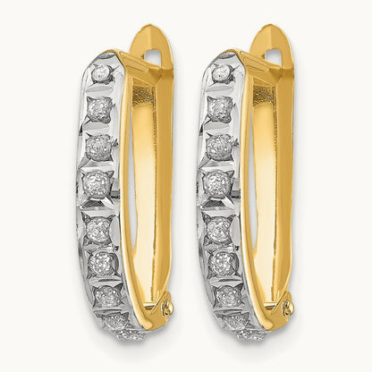 Diamond Fascination Diamond Dust/Accent Hinged Hoop Earrings, 14K