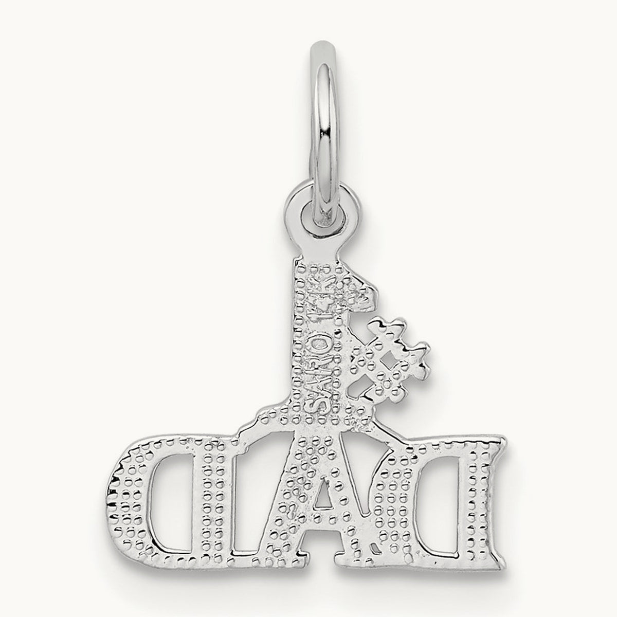 #1 DAD Charm — 14K White Gold