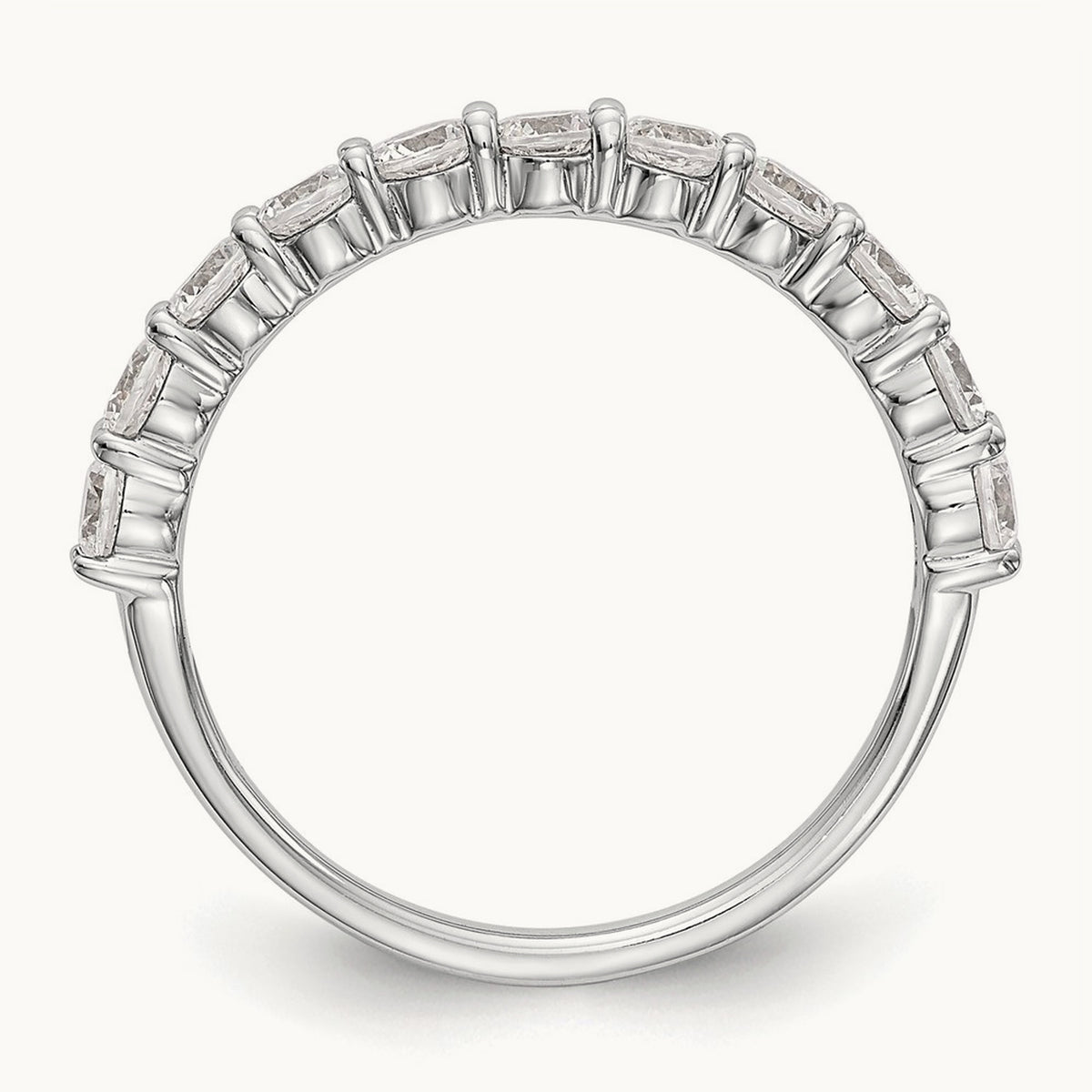 11-Stone Diamond Band, 14K White Gold