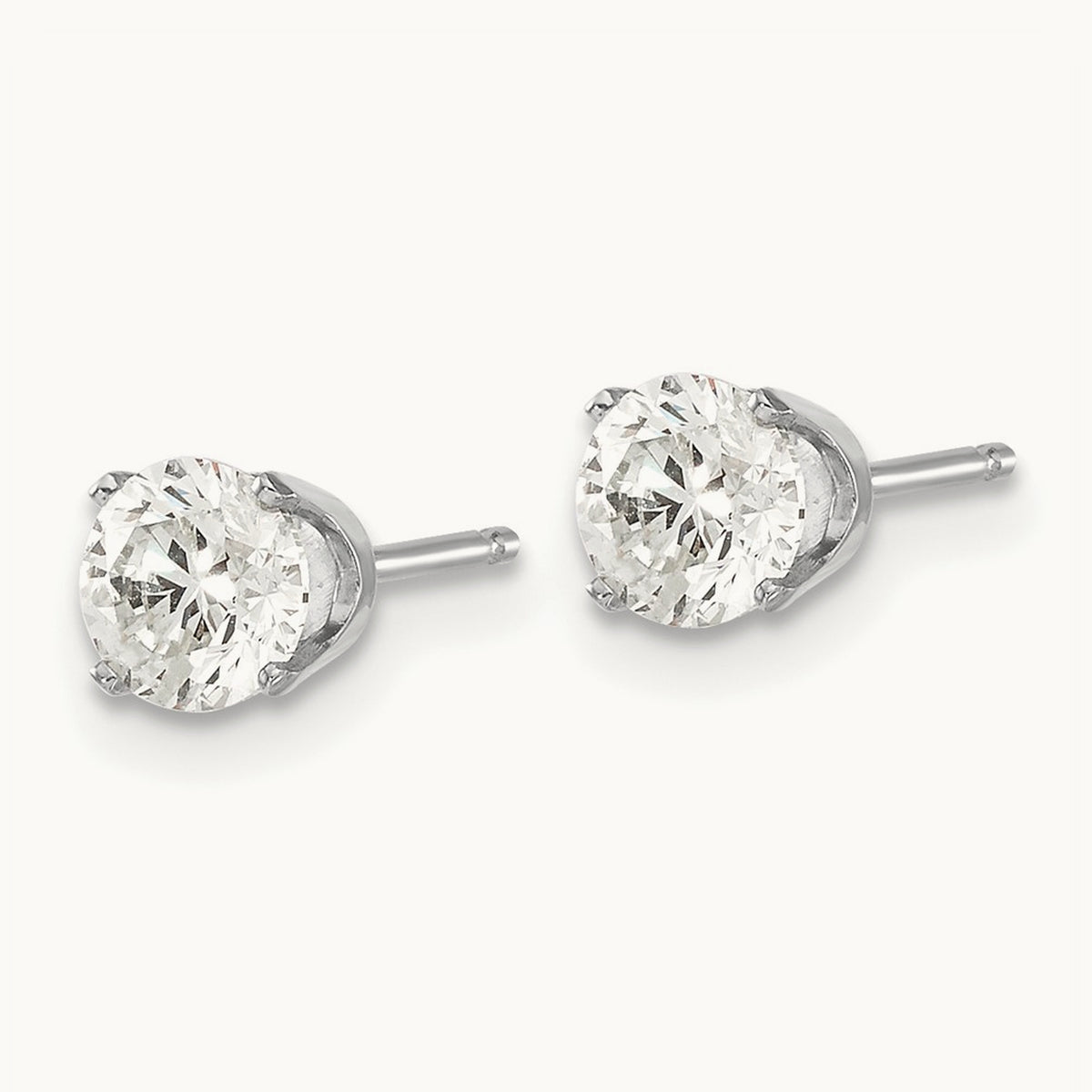 Diamond Stud Push-on Post Earrings — 0.96 ct tw