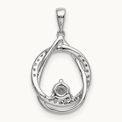 Circle and Teardrop Pendant, 0.25 ct tw Lab-Grown Diamond