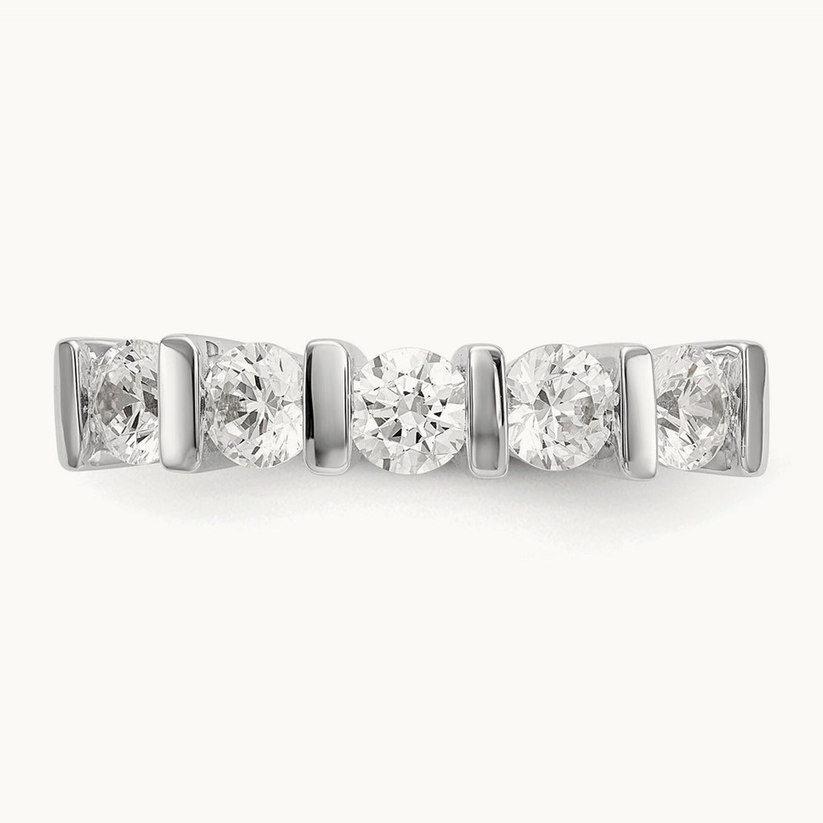5-Stone Diamond Band, 14K White Gold