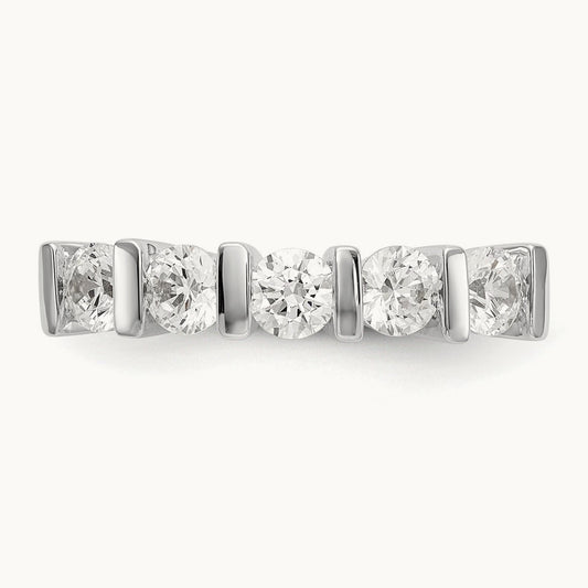 5-Stone Diamond Band, 14K White Gold