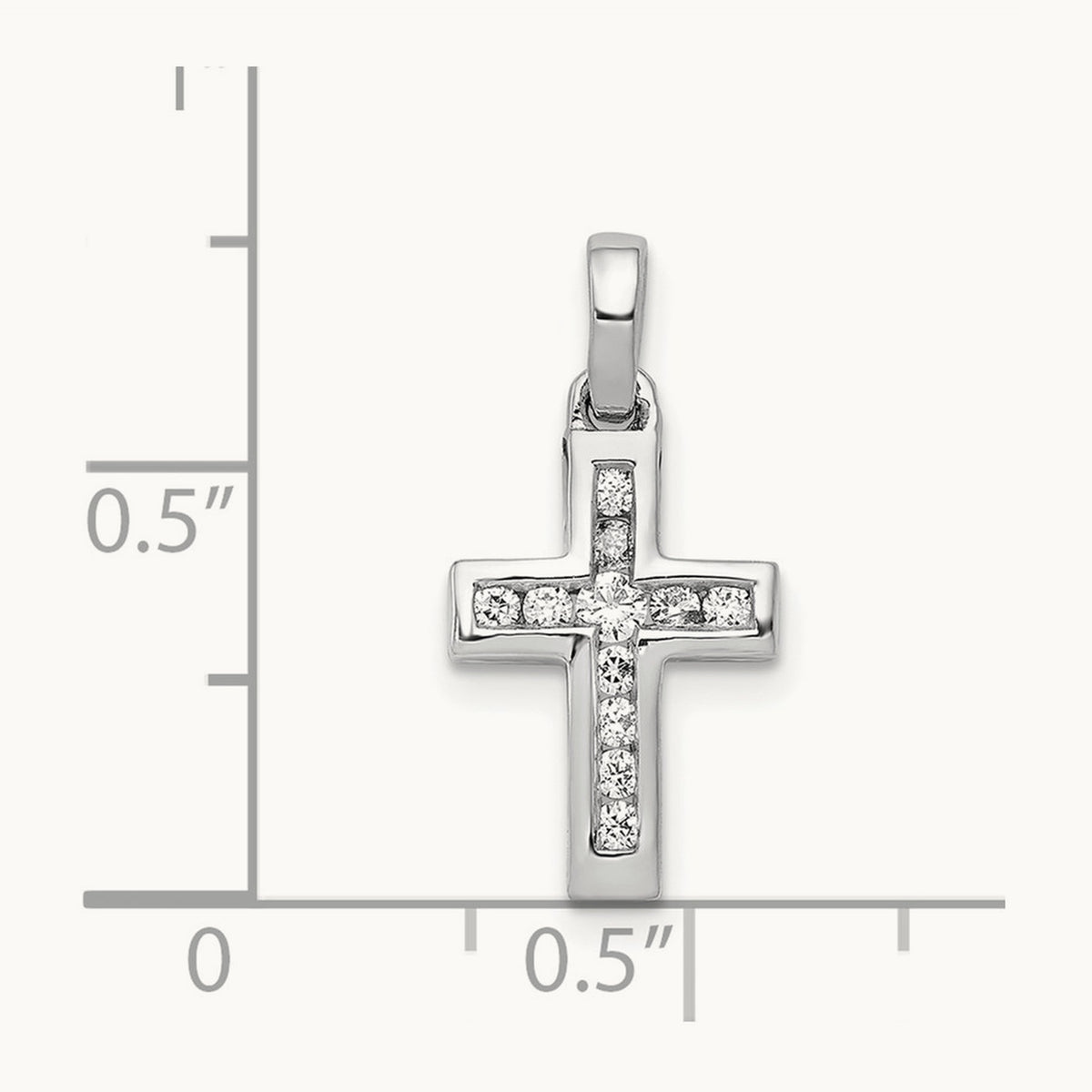 1/6ct. Diamond Latin Cross Pendant — 14K White Gold