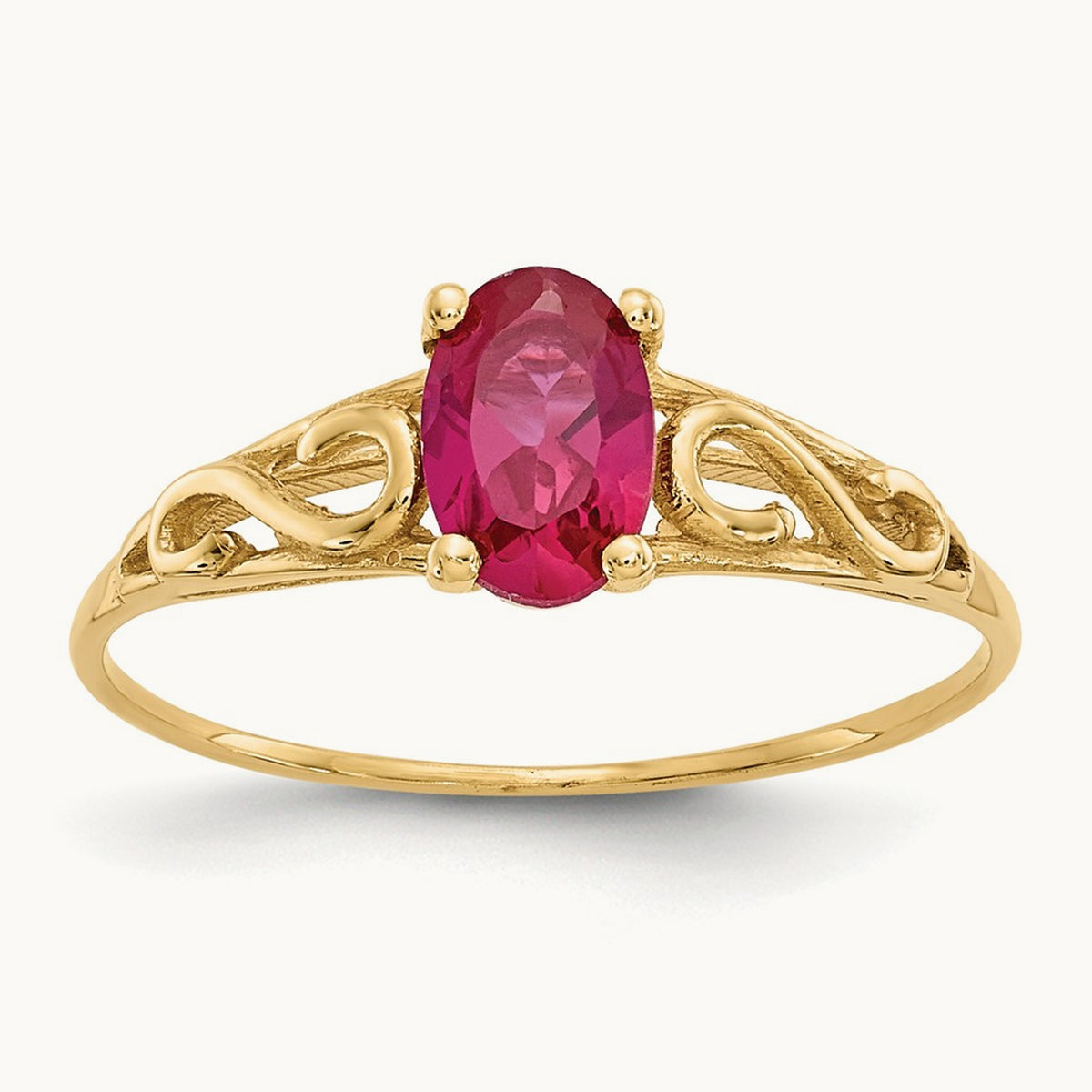 Madi K Synthetic Ruby Ring, 14K