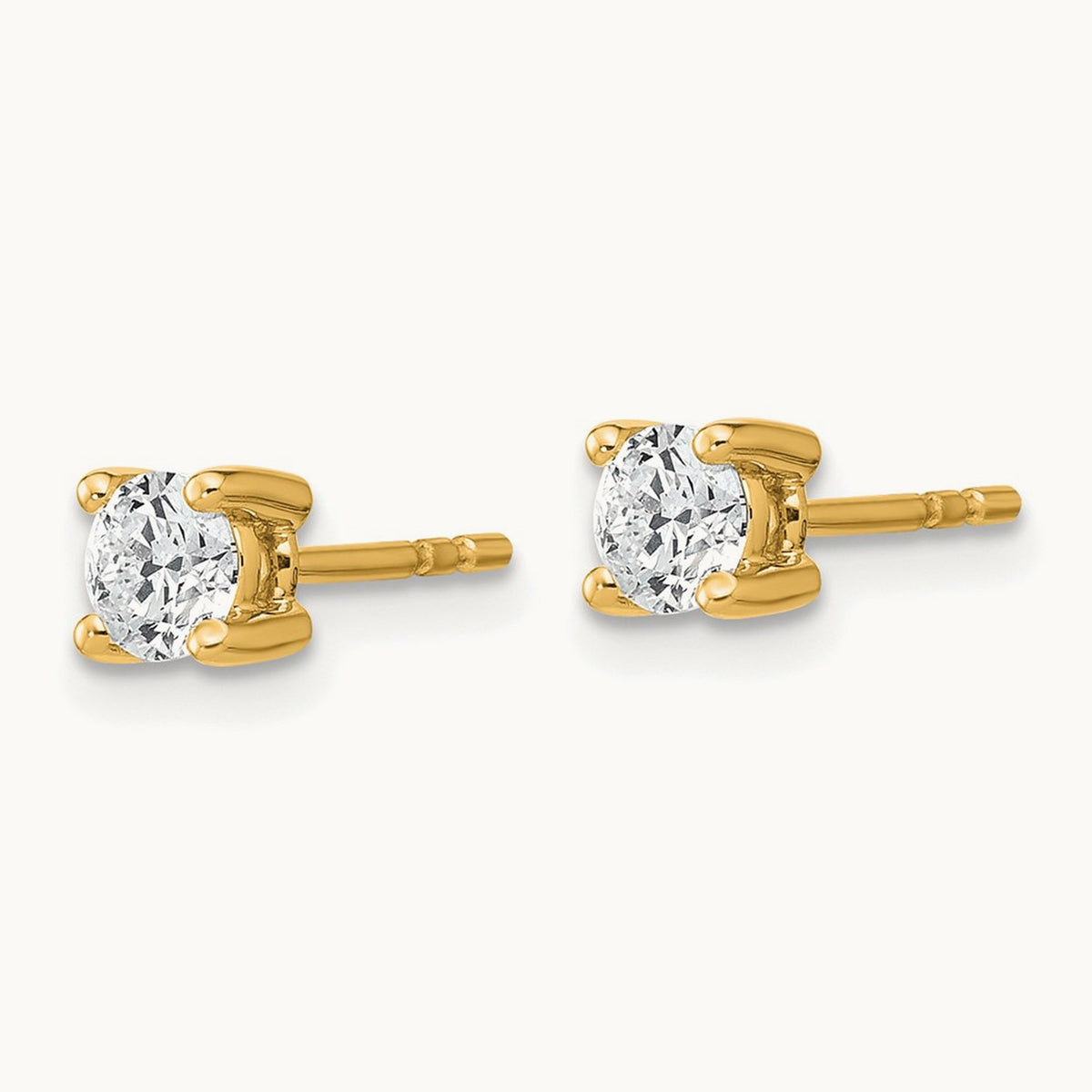 Round Heavyweight Stud Earrings, 0.10-7.00 ct tw Lab-Grown Diamond — 1/2 ct, 18K Yellow Gold