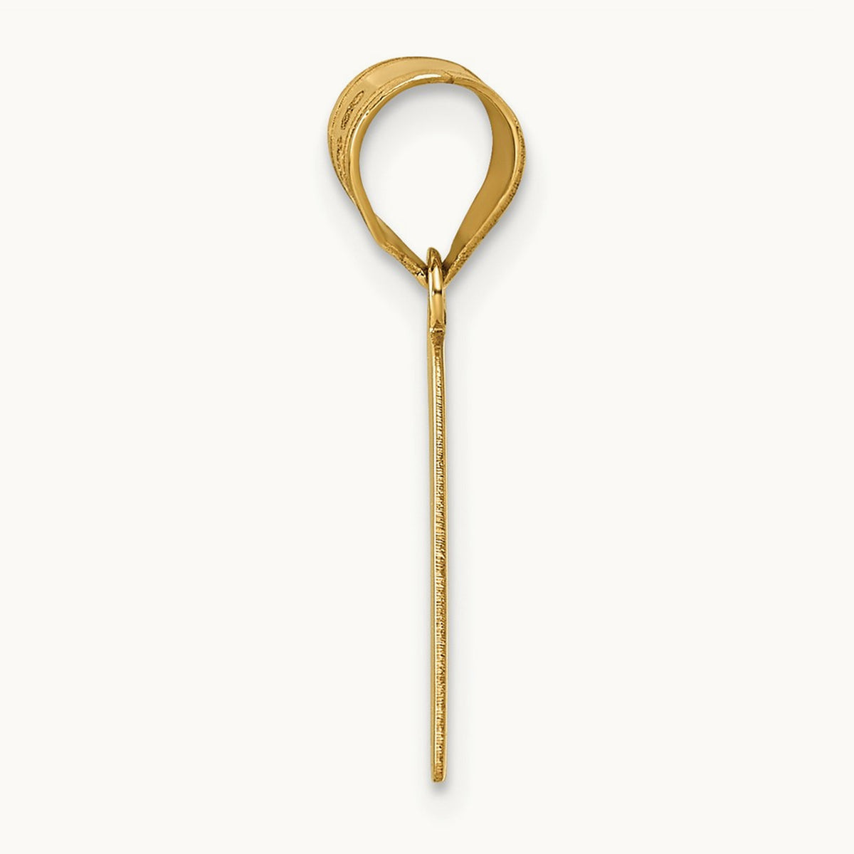 Polished Script Initial Pendant — 14K Yellow Gold, K