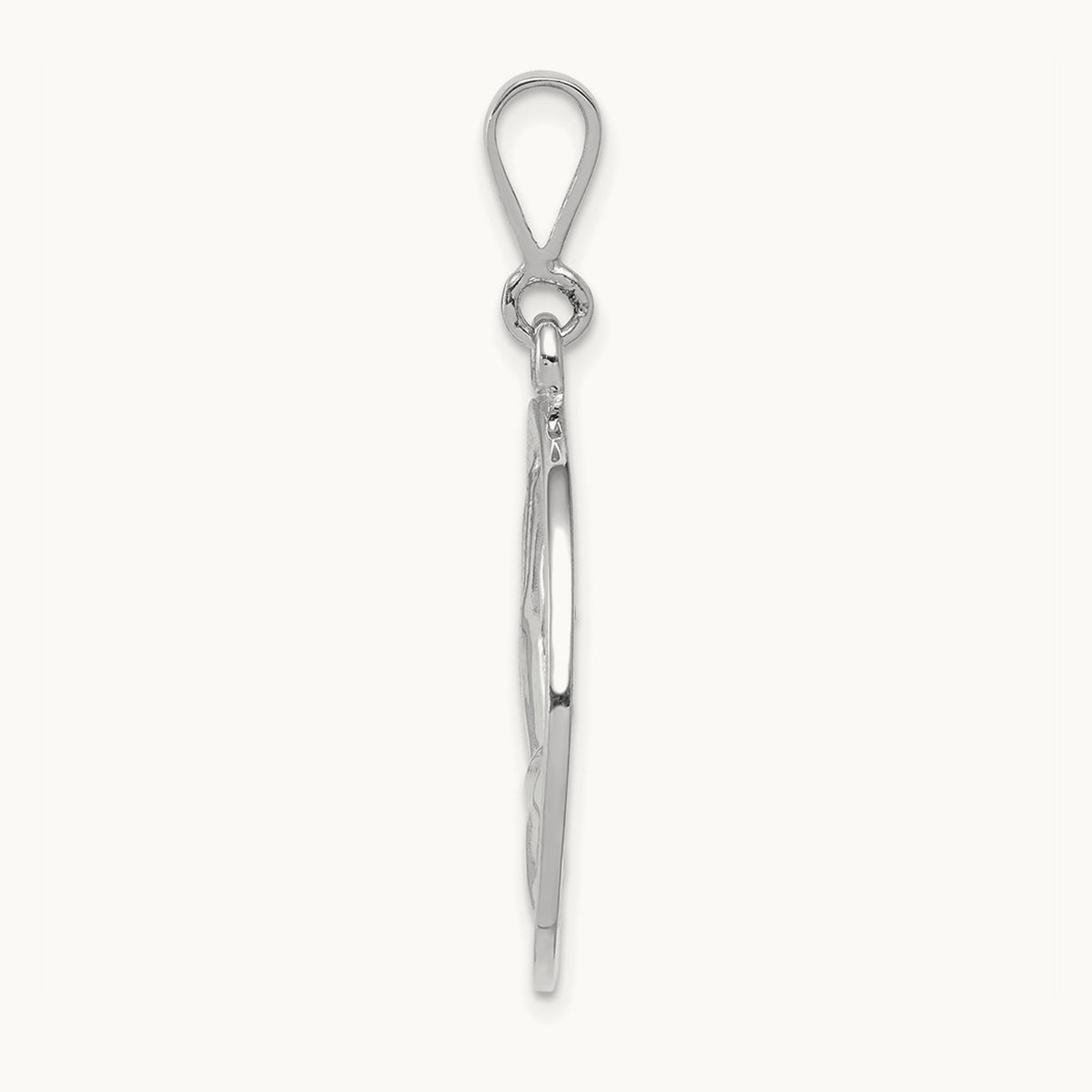 Praying Hands and Serenity Prayer Pendant — 14K White Gold